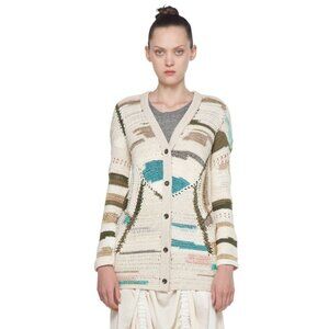 Rag & Bone Hearst Cotton Bamboo Alpaca Blend Crochet Cardigan Sweater SZ XS Boho